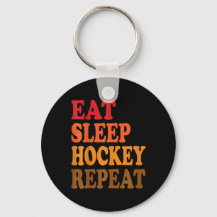 Llavero Comer Dormir Hockey Repetir Campo de Hielo Patinaj