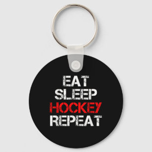 Llavero Comer Dormir Hockey Repetir Campo de Hielo Patinaj