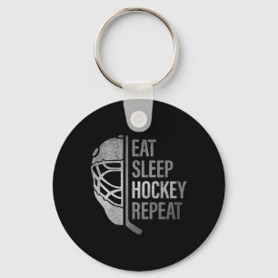 Llavero Comer Dormir Hockey Repetir Divertidos Jugadores d