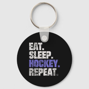 Llavero Comer Dormir Hockey Repetir Hockey sobre hielo Hoc