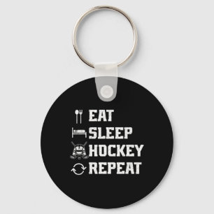 Llavero Comer Dormir Hockey Repetir Jugador de Hockey sobr