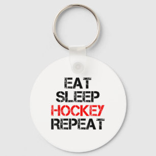 Llavero Comer Dormir Hockey Repetir Patinaje Campo de Hiel