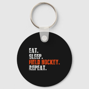 Llavero Comer Dormir Hockey sobre Césped Repetir Camiseta
