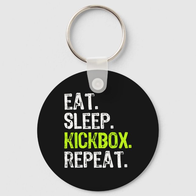 Llavero Comer Dormir Kickbox Repetir Kickboxing Kick Boxin (Anverso)
