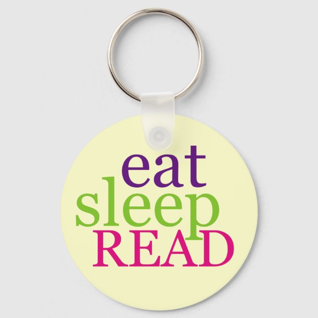 Llavero Comer, dormir, LEER - Retro (Anverso)