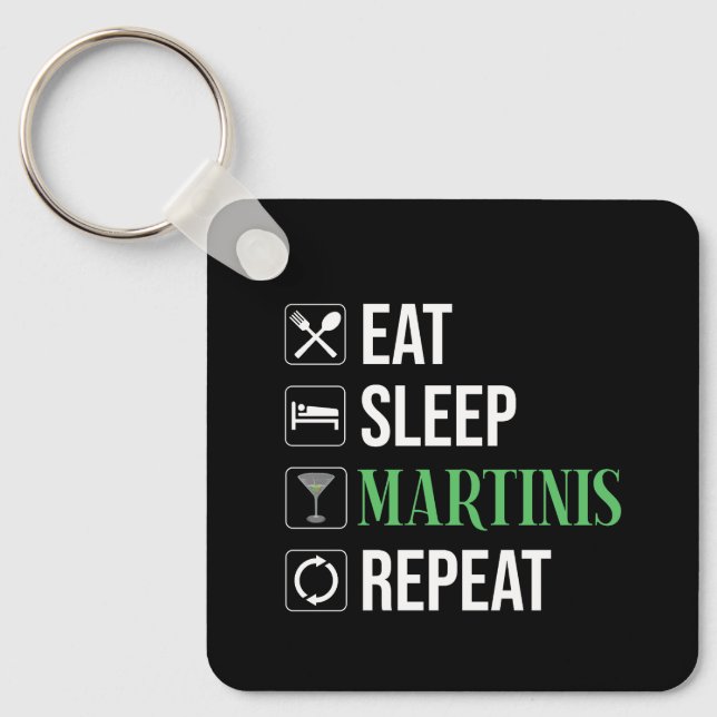 Llavero Comer. Dormir. Martinis. Repetir. (Anverso)