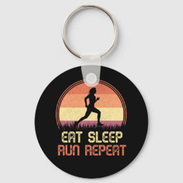 Llavero Comer maratón de atleta retro de carreras de sueño