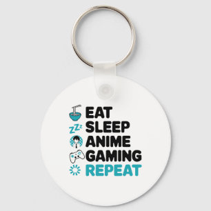 Llavero Comer Sleep Anime Gaming Repetir Video Gamer Anime
