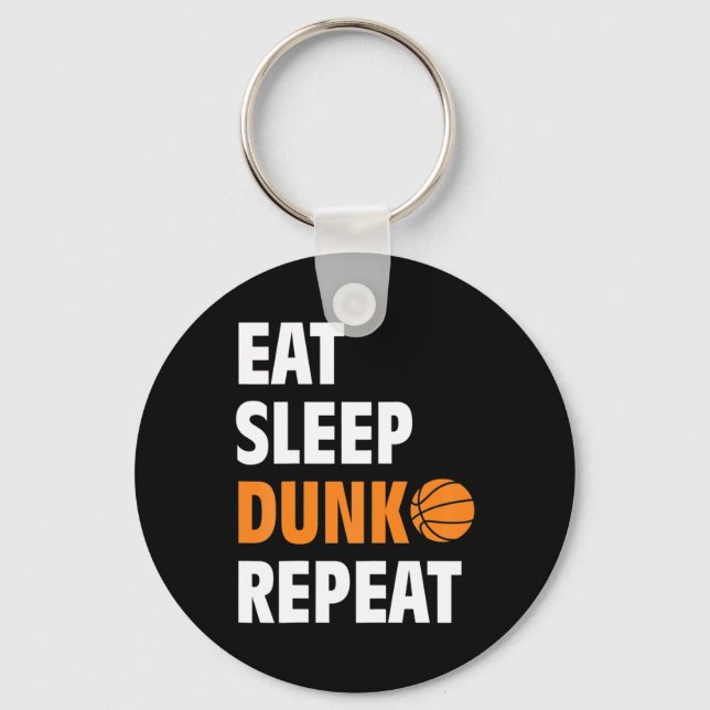 Llavero Comer Sleep Dunk Repetir Fun Baloncesto Bball (Anverso)
