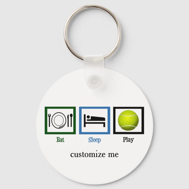 Llavero Comer Sleep Play Tennis (Anverso)