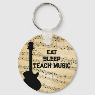Llavero Comer Sleep Teach Music Repetir Humor Musical