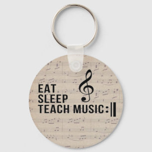 Llavero Comer Sleep Teach Music Repetir Humor Musical