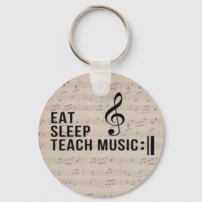 Llavero Comer Sleep Teach Music Repetir Humor Musical (Anverso)