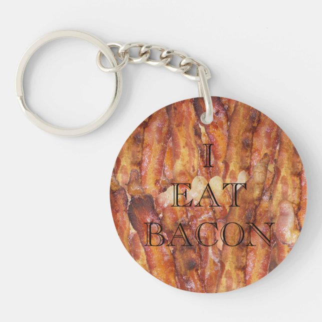 Llavero Comí Bacon Text con fondo (Frente)