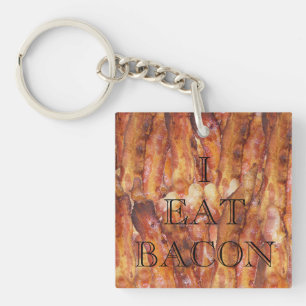Llavero Comí Bacon Text con fondo