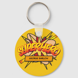 Llavero Cómic Personalizado Arte Pop SUPERHÉROE
