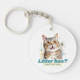 Llavero Comical Kitty "Litter Box? Ese es mi spa"