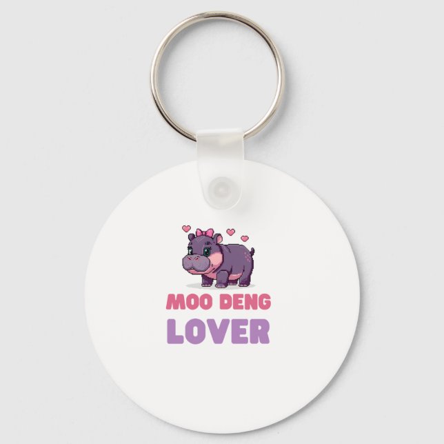 Llavero Comical MOO DENG LOVER Wild One Retro Gamer Hippo (Anverso)
