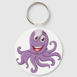 Llavero Comical octopus on white