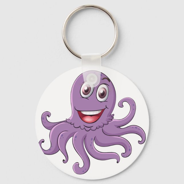 Llavero Comical octopus on white (Anverso)