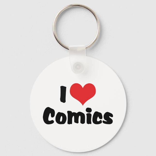 Llavero Cómics I Love Heart - Amante de los cómics (Anverso)