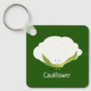 Llavero Comida con carácter de coliflor vegetal