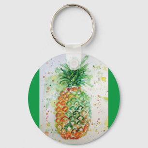 Llavero Comida de piña fruta Naranja de arte tropical Lime