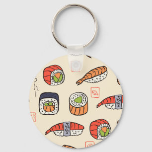 Llavero Comida de sushi, diseño de patrones impecable.