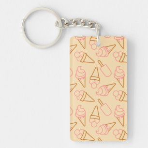 Llavero Comida de verano linda con contornos de helado