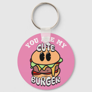 Llavero Comida, hamburguesa, regalo de San Valentín de dul