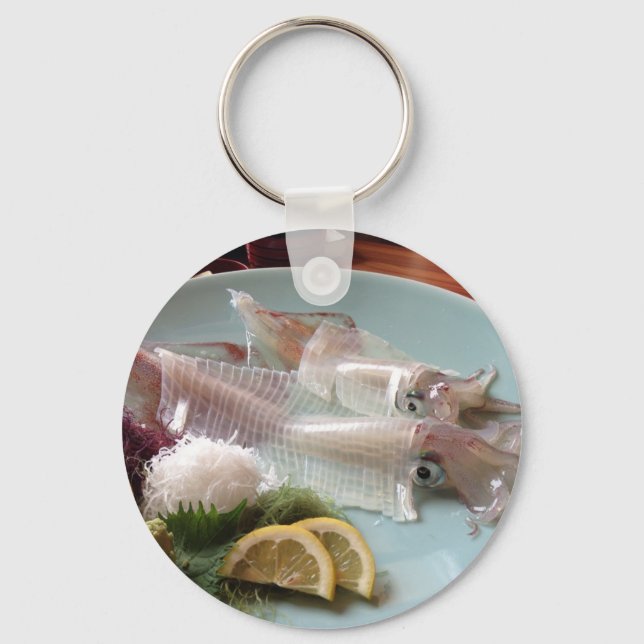 Llavero Comida japonesa de sashimi de calamar para servir  (Anverso)