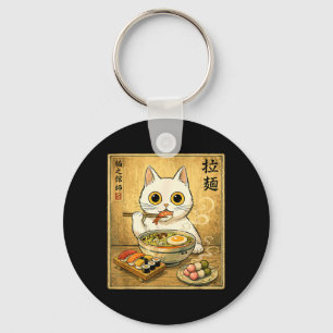 Llavero Comida Japonesa Ramen Sushi Gato Blanco Kawaii Div