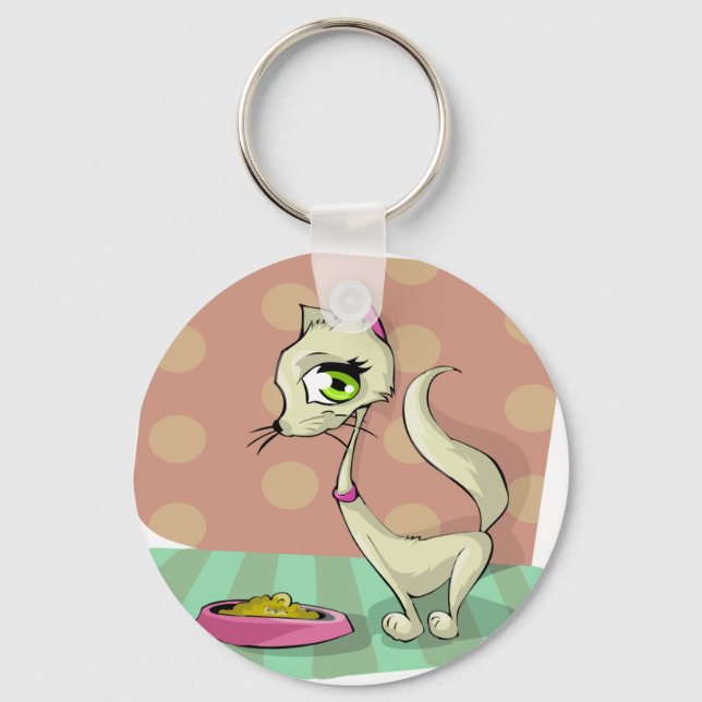 Llavero comida para gato desayuno (Anverso)