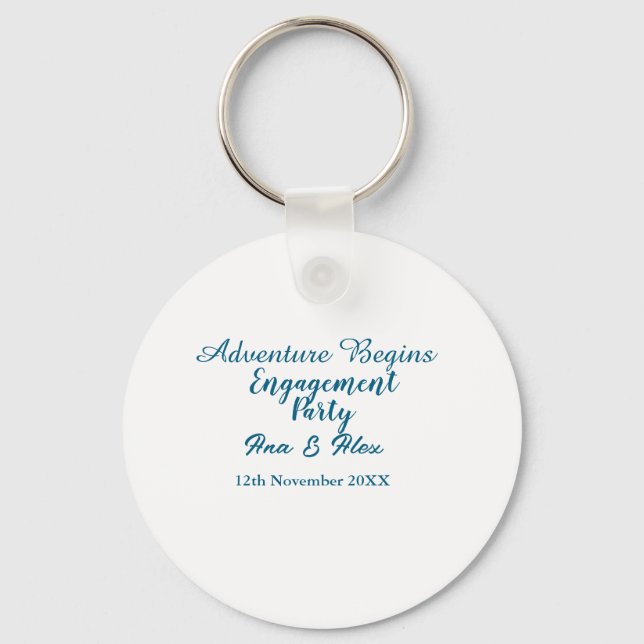 Llavero comienza la aventura nombre de la fiesta de compro (Anverso)