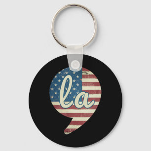 Llavero Comma La Kamala Harris Bandera Americana Comma + L