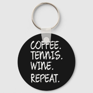Llavero Cómnito diciendo café Tenis Vino repite mujeres ho