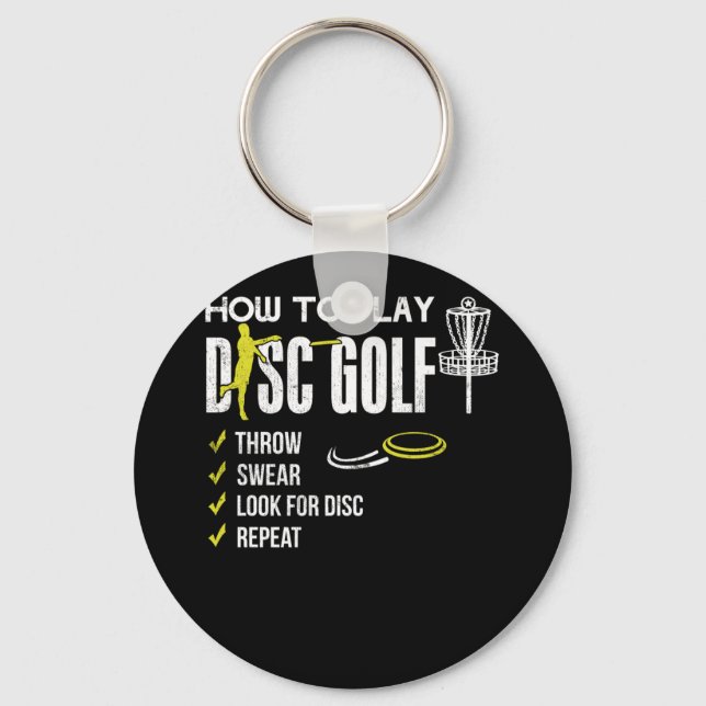 Llavero Cómo Jugar Disk Golf Frisbee Disk Humor Disc (Anverso)