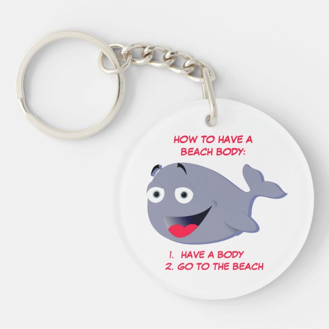 Llavero Cómo tener un cuerpo de playa, verano divertido (Frente)