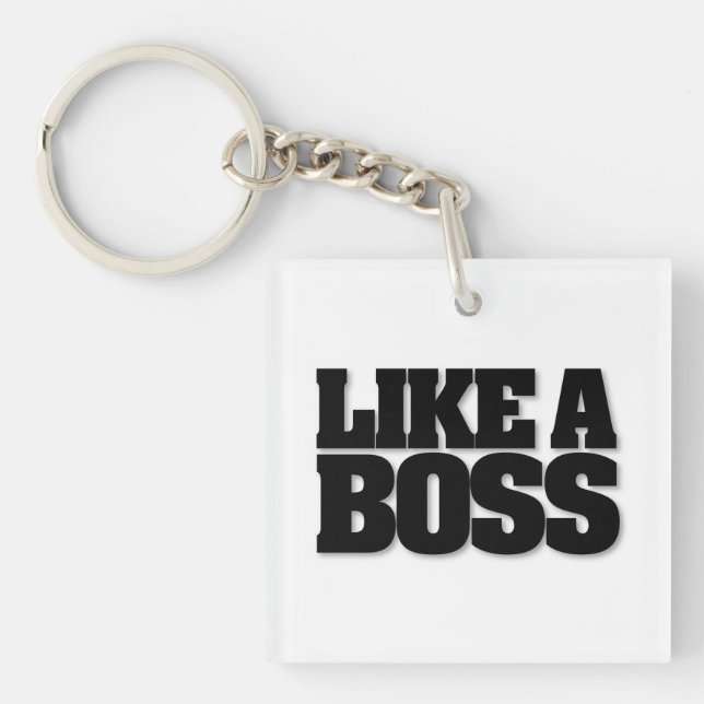 Llavero COMO UN JEFE, anillo de llaves de bigote (Frente)