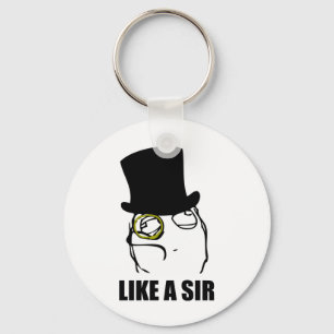 Llavero Como un meme de Sir Monocle Rage Face