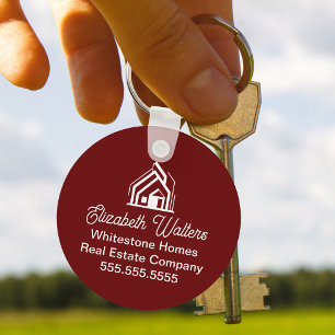 Llavero Compañía Inmobiliaria Burgundy Chic Agente Inmobil