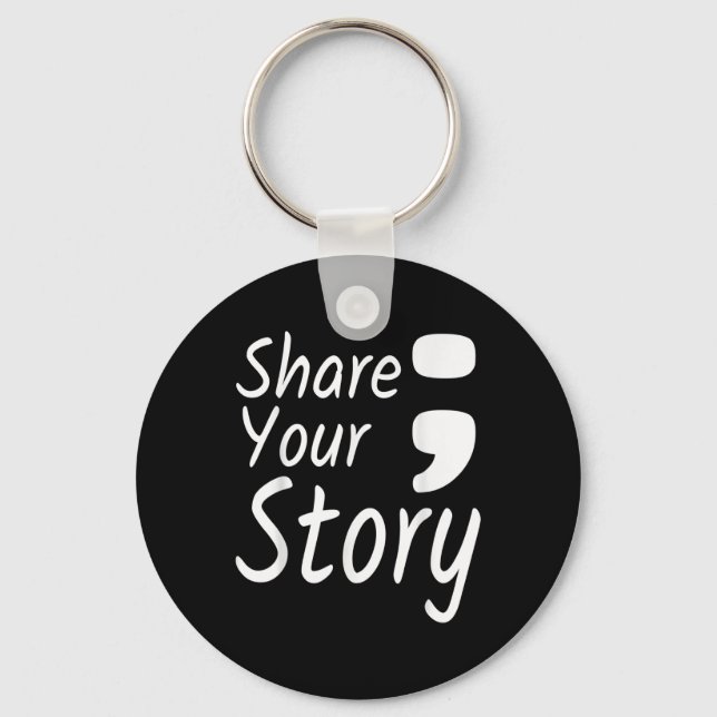 Llavero Comparte tu historia Semicolón sobre prevención de (Anverso)
