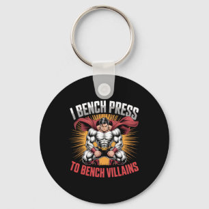 Llavero Comparto Prensa Con Bench Villains Hero Gym Mem