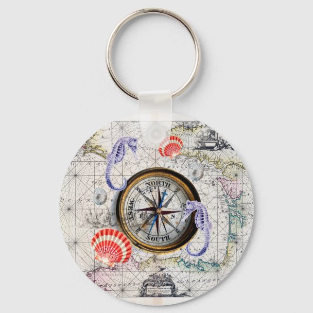 Llavero Compass Vintage Nautical (Anverso)