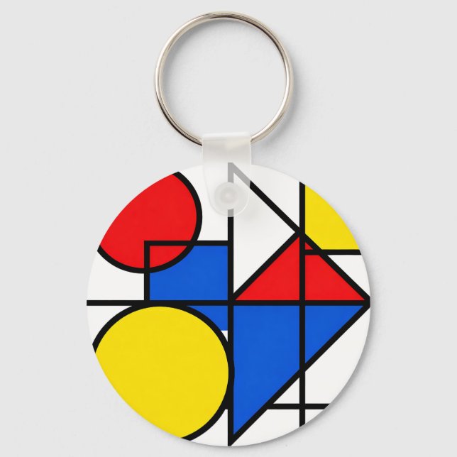 Llavero Composición de color primario de Mondrian (Anverso)