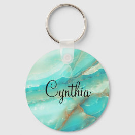 Llavero Compra de presupuesto, impresión de oro de mármol