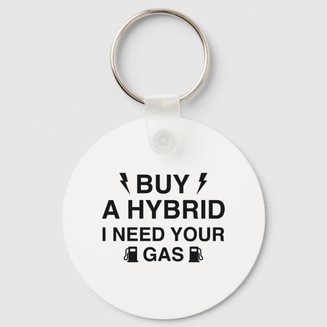 Llavero Compra Un Híbrido Que Necesito Tu Gas (Anverso)