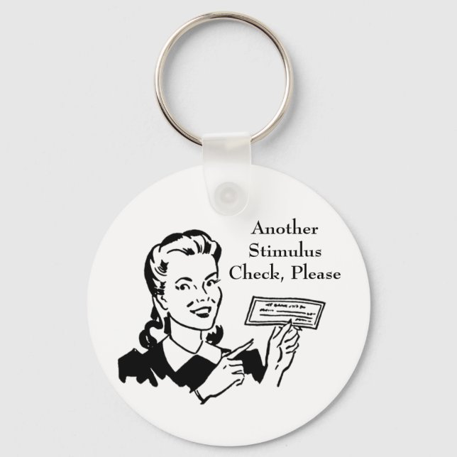 Llavero Comprobación del estímulo del gobierno vintage (Anverso)