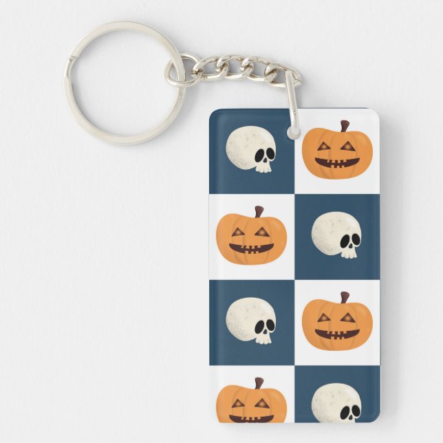 Llavero Comprobaciones de calaveras y calabazas (Frente)