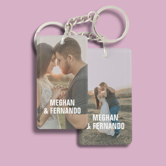 Llavero Compromiso de Pareja 2 Foto Nombre Moderno